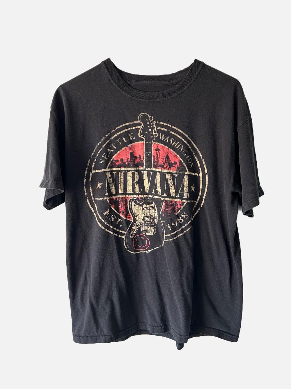 Nirvana Graphic Black Short Sleeve Band Tee Medium